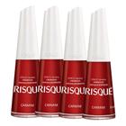 Kit 4 Esmalte Risqué Cor Carmim 8ml