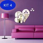 Kit 4 Espelho Decorativo Acrílico - Corações