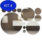 Kit 4 Espelho Decorativo Círculos Diversos