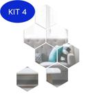 Kit 4 Espelho Decorativo - Colmeia