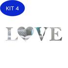 Kit 4 Espelho Decorativo - Love - Amor