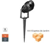 Kit 4 Espetos Led para Jardim 3000K 7W Bivolt