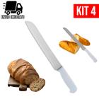 Kit 4 Faca de Pão Serrada Grande para Cozinha Facas Profissional Aço Inoxidável