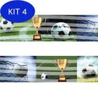 Kit 4 Faixa parede infantil border adesivo futebol bola