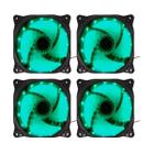 Kit 4 Fan Cooler Gamer Led Verde 120x120mm