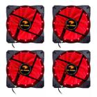 Kit 4 Fan Cooler Gamer Led Vermelho 120x120mm