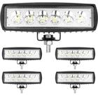 Kit 4 Farol De Milha Led Universal Retangular Linear 18w Super Pontente Jeep Troller Suv Trator Máquina Agrícola 12/24v