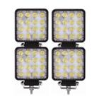 Kit 4 Farol De Milha Quadrado Led Off Road 4x4 Trilha Caminhonete