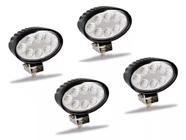 Kit 4 Farol Milha 8 Led 24W 12V 24V Oval Carro Trator