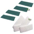 Kit 4 Fibra Limpeza Verde + 4 Fibras Branca Limpeza Geral - Maxitex