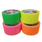 Kit 4 Fita Adesiva Larga Neon Fluorescente Decoração Festa Balada 40mx48mm Fit-Pel