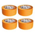 Kit 4 Fita Crepe Laranja Pintura Parede 45MM X 50M Adere