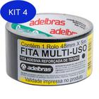 Kit 4 Fita Silver Tape Adelbras 48mmx05m Preta