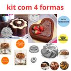 Kit 4 Forma Com 1 Forma Gomada Suíça Forma Vulcão Margarida Ballerine e Coração Ballerine - Garcia Atacadista