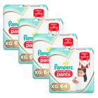 Kit 4 Fralda Pampers Pants Premium Care Tamanho XG 64 Unidades