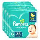 KIT 4 FRALDAS PAMPERS CONFORT SEC MEGA G/38 = 152un