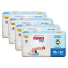 Kit 4 Fraldas Turma da Mônica Baby Jumbo RN com 36un cada