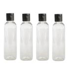 Kit 4 Frascos Viagem Shampoo Creme Sabonete 100ml Com Tampa Fliptop