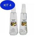 Kit 4 Galheteiro Vidro 2 Peças Spray Vinagre Azeite Tempere