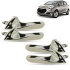 Kit 4 Gatilho Maçaneta Interna da Porta Dianteira Traseira Cromada Hyundai HB20 HB20S HB20X 2013 a 2019