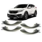 Kit 4 Gatilho Maçaneta Interna da Porta Dianteira Traseira Prata Honda CRV 2018 2019 2020 2021 2022