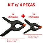 Kit 4 Grampos Pregador 2x 3 Pol. + 2x 6 Pol. Garra Pinça Presilha Grampo Foto Marcenaria