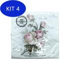 Kit 4 Guardanapo Decoupage Vintage Floral Ref 8015