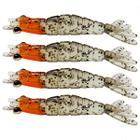 kit 4 Iscas Camarão Artificial 8cm - Pesca Robalo Tucunare Corvina