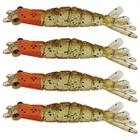 kit 4 Iscas Camarão Artificial 8cm - Pesca Robalo Tucunare Corvina