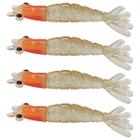 kit 4 Iscas Camarão Artificial 8cm - Pesca Robalo Tucunare Corvina - Loja Braicon