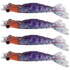 kit 4 Iscas Camarão Artificial 8cm - Pesca Robalo Tucunare Corvina