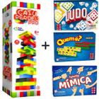 KIT 4 Jogos de Estratégia Jogo Caiu Perdeu 45, Fazendo Mimica, Ludo e Quem é