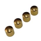 Kit 4 Knob Baixo Metal Curvo Sem Parafuso Dourado