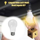 Kit 4 Lâmpadas Bulbo Led A60 11w Bivolt Soquete E27 (6000k)