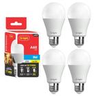 Kit 4 Lâmpadas Led 9W E27 Autovolt 6500K Branco Frio Cor Da