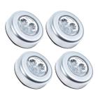 Kit 4 Lâmpadas Luminárias Adesivo Colante Toque Sem Fio Led