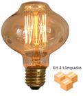 Kit 4 Lâmpadas Retrô Decorativa Vintage Thomas Edison L80