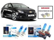 Kit 4 Lampadas Super Brancas Farol Alto/Baixo/Milha Modelo H4 H8 GM Cruze ano 2011 a 2014