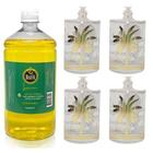 Kit 4 Lamparinas Decorativa Florestal + 1L De Citronela