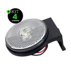 Kit 4 Lanternas Lateral Carreta LED Cristal 65mm com Suporte com Fio 12V 24V