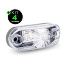 Kit 4 Lanternas Lateral Carreta / Luz de Placa Cristal LED 12V 24V