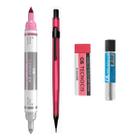 Kit 4 Lapiseira NEON 0.5mm RS +Borracha +Grafite + Lumini Ex - Cis