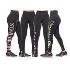 Kit 4 legging adulto feminina fitness academia cós alto escrita lateral básica