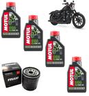 Kit 4 Litros Oleo Lubrificante Motor Motul 5100 15w50 Semissintetico Api Sm Sl - Filtro Oleo Fram Ph 6022 - Harley Davidson