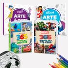 Kit 4 Livros Para Pintar Colorir Desenhar Disney Piixar Marvel Lilo & Stitch e Divertidamente Diversão 36 Desenhos