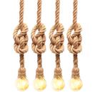 Kit 4 Luminária Pendente Design Rustico Retrô Corda Sisal