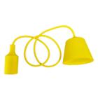 Kit 4 Luminaria Pendente Silicone Amarelo Soquete E27 Bivolt