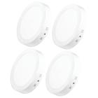 Kit 4 Luminária Plafon Led Sobrepor Slim 30X30 24W Branco