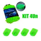 Kit 4 Luvas Esponja De Limpeza Microfibra Automotiva Uso Geral Lavagem Carro Moto Caminhão Casa