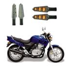 KIT 4 Luz Seta Esportiva Pisca Led de Carbono Modelo P03 Moto Honda CB 500 Ano 2016 2017 2018 2019 2020 2021 - Stallion